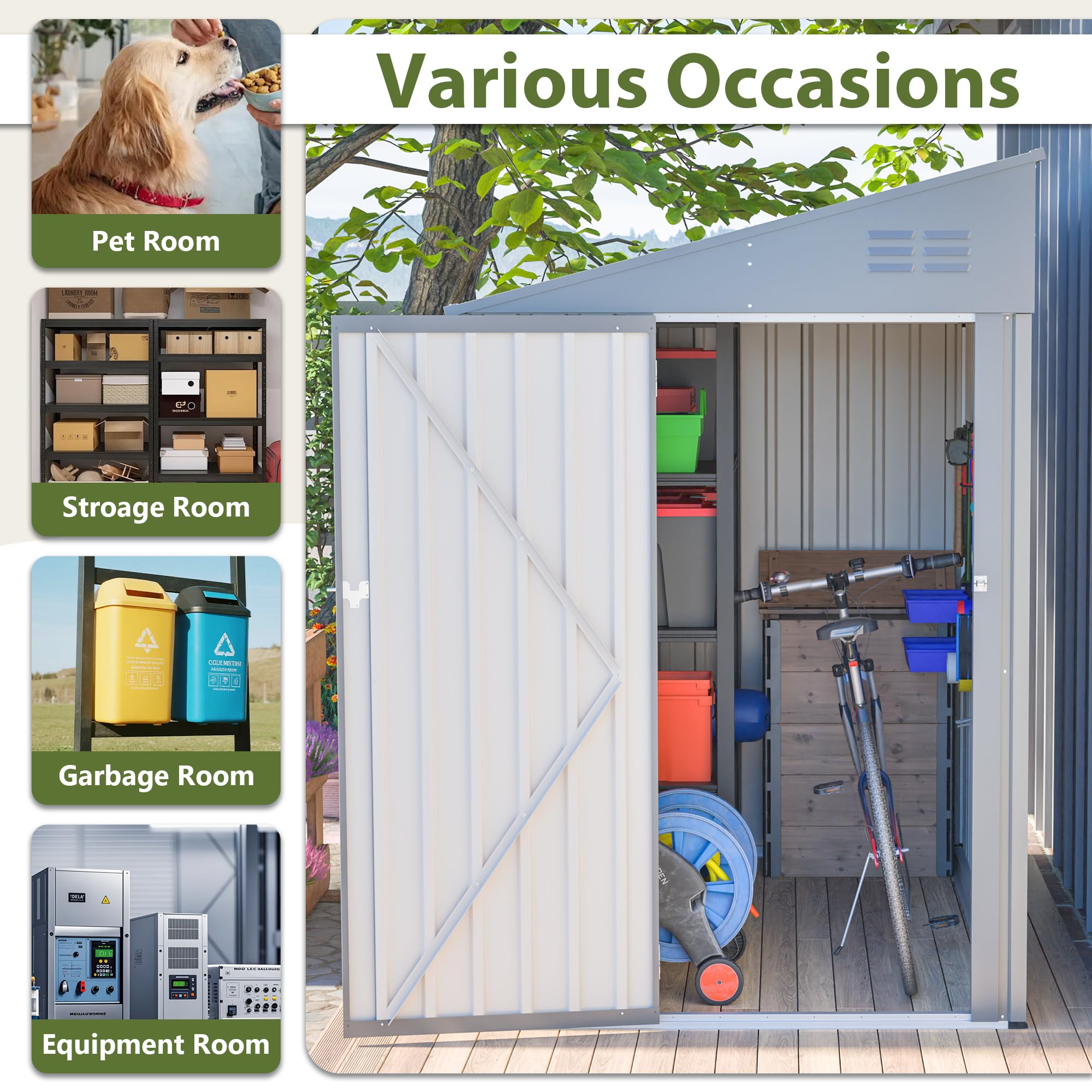 Amazon.com : YOPTO 4x7 FT Outdoor Storage Shed,Lean to Lockable